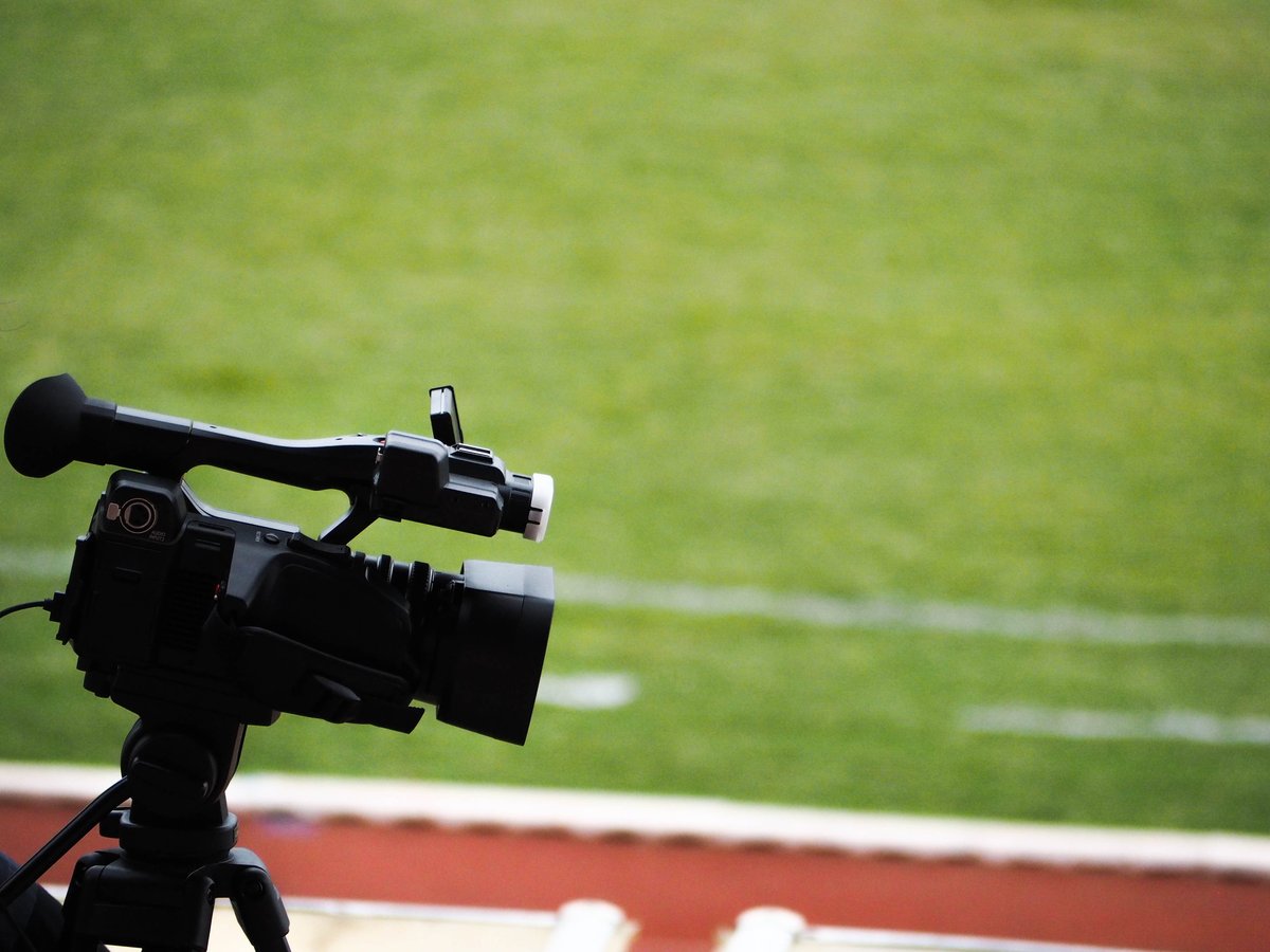 Video camera at a football stadium